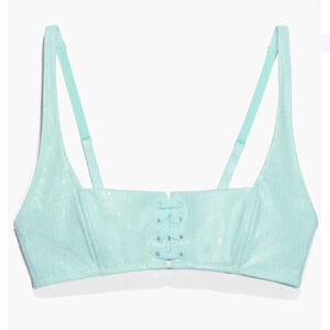 Futuristic Blue Light Bralette Pleather - Queen of the Galaxy - Size M